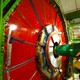 The business end of a particle collision detector is opened for repairs.